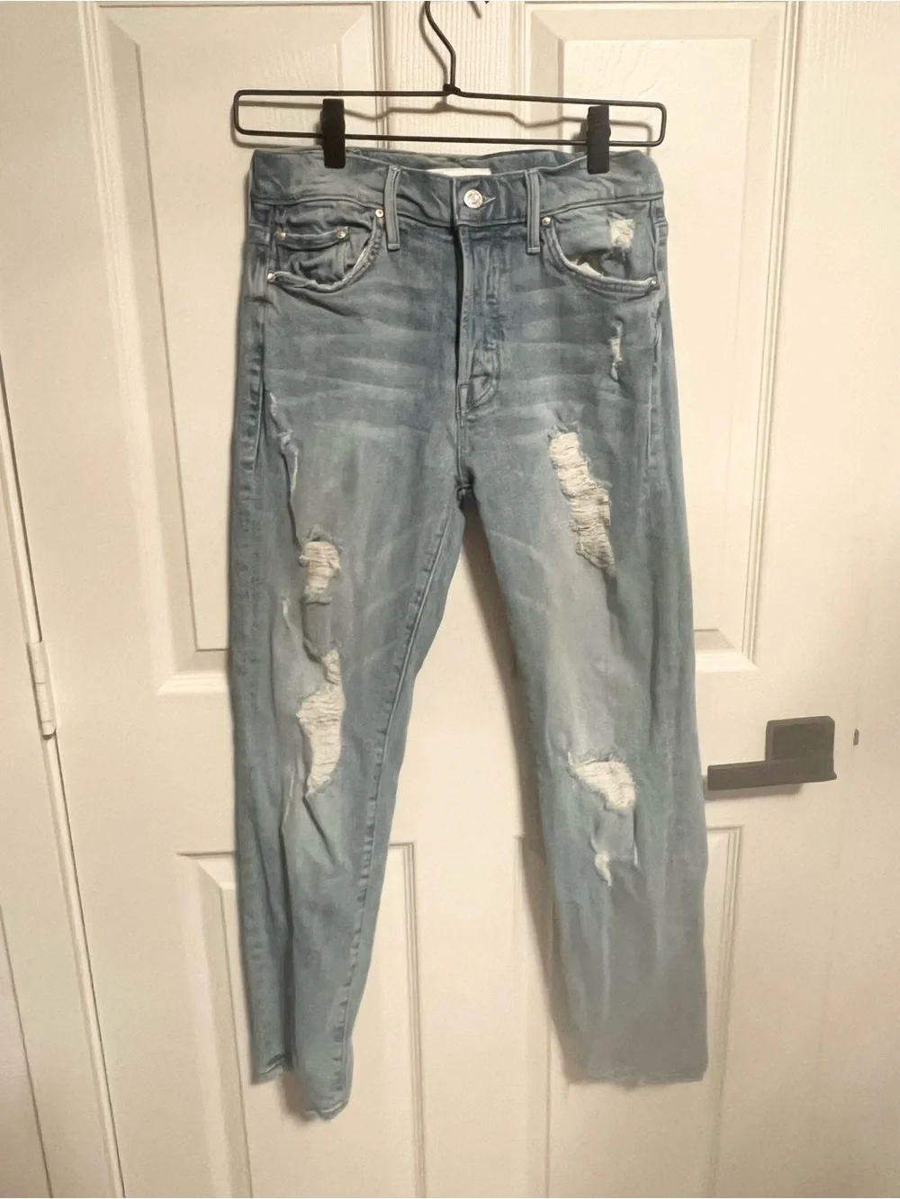 Mother Denim The Trickster Ankle Straight Leg Jean An Icy Confession Womens 27
